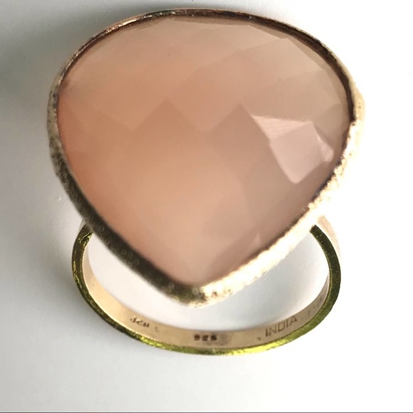 Jacmel Mauritius 925 Gold Tone Sterling Silver Semi Precious Faceted Size 8 - Picture 9 of 15